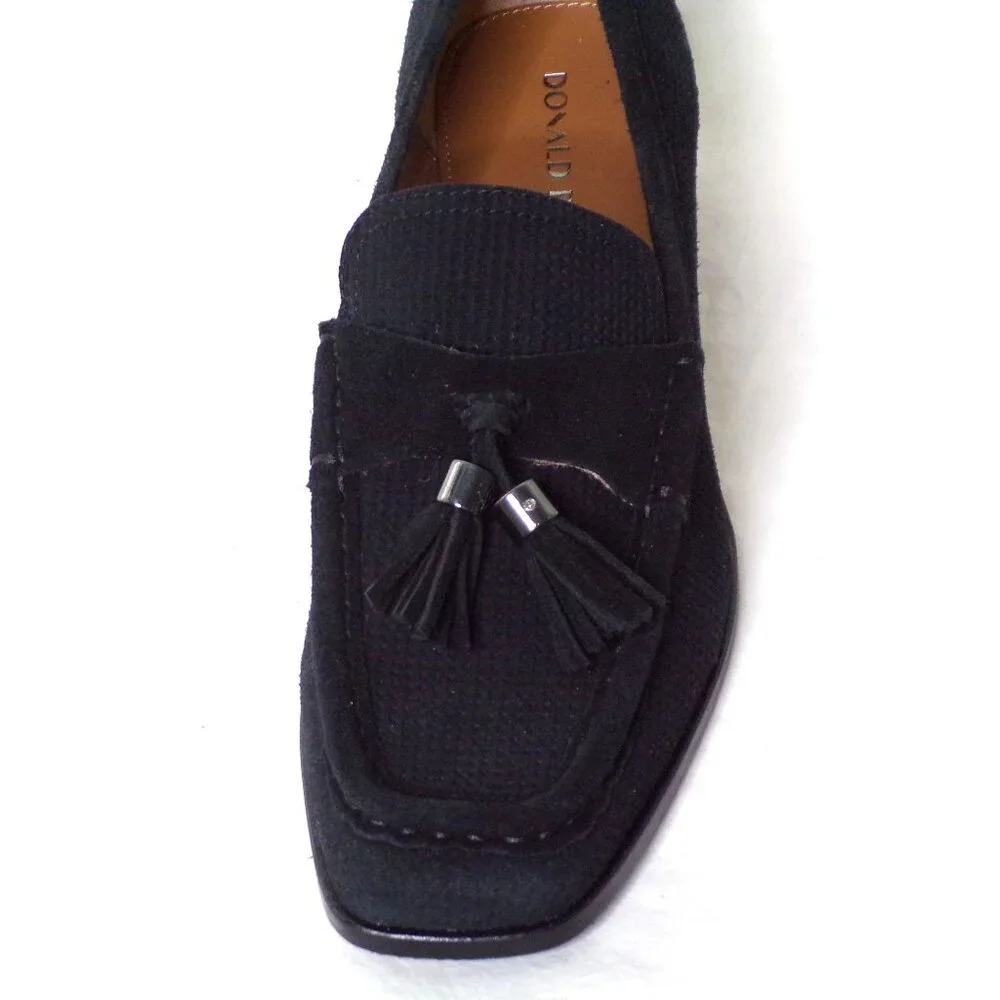 🆕 DONALD PLINER Arroyo Tassel Suede Loafer Shoes 8 Black - Picture 16 of 16
